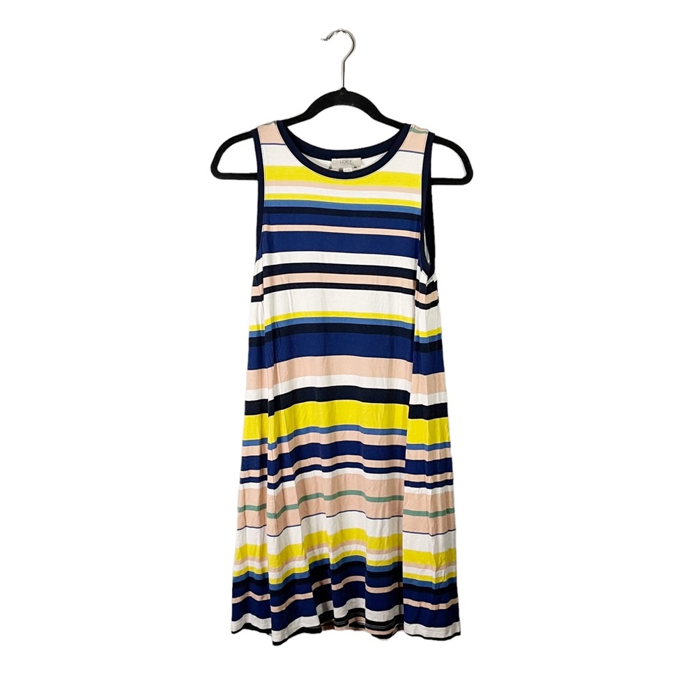 LOFT Outlet Colorful Striped Preppy Casual Sleeveless Dress Size Petite Medium